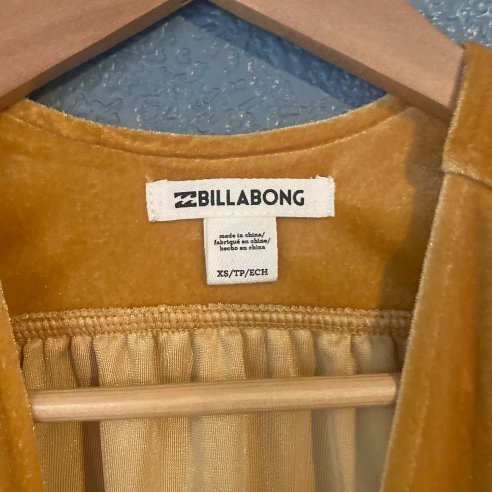 Billabong Mustard Yellow Velvet Tie Dress - Picture 4 of 7